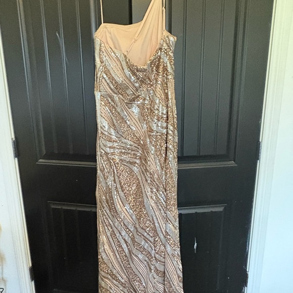 Morgan & Co. Metallic One Shoulder Dress - Picture 2 of 2